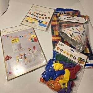 Building Block Kid Birthday Party Decoration Package By Paper Jazz 37 Pieces NEW